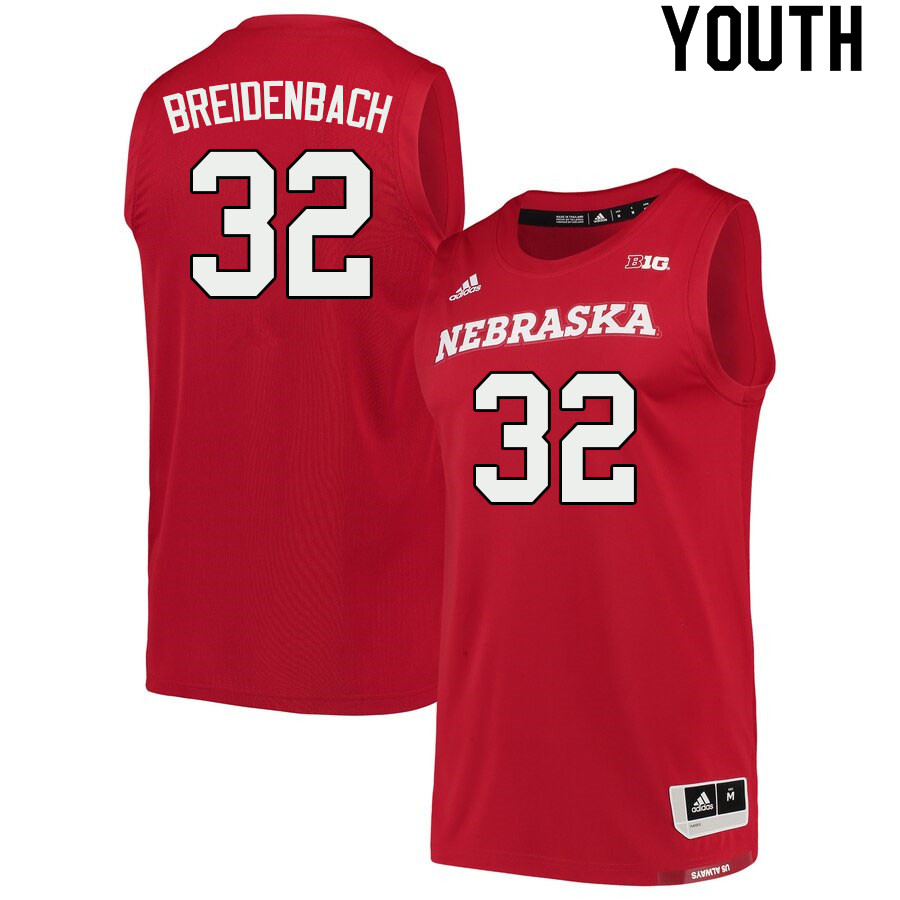 Youth #32 Wilhelm Breidenbach Nebraska Cornhuskers College Basketball Jerseys Sale-Scarlet - Click Image to Close